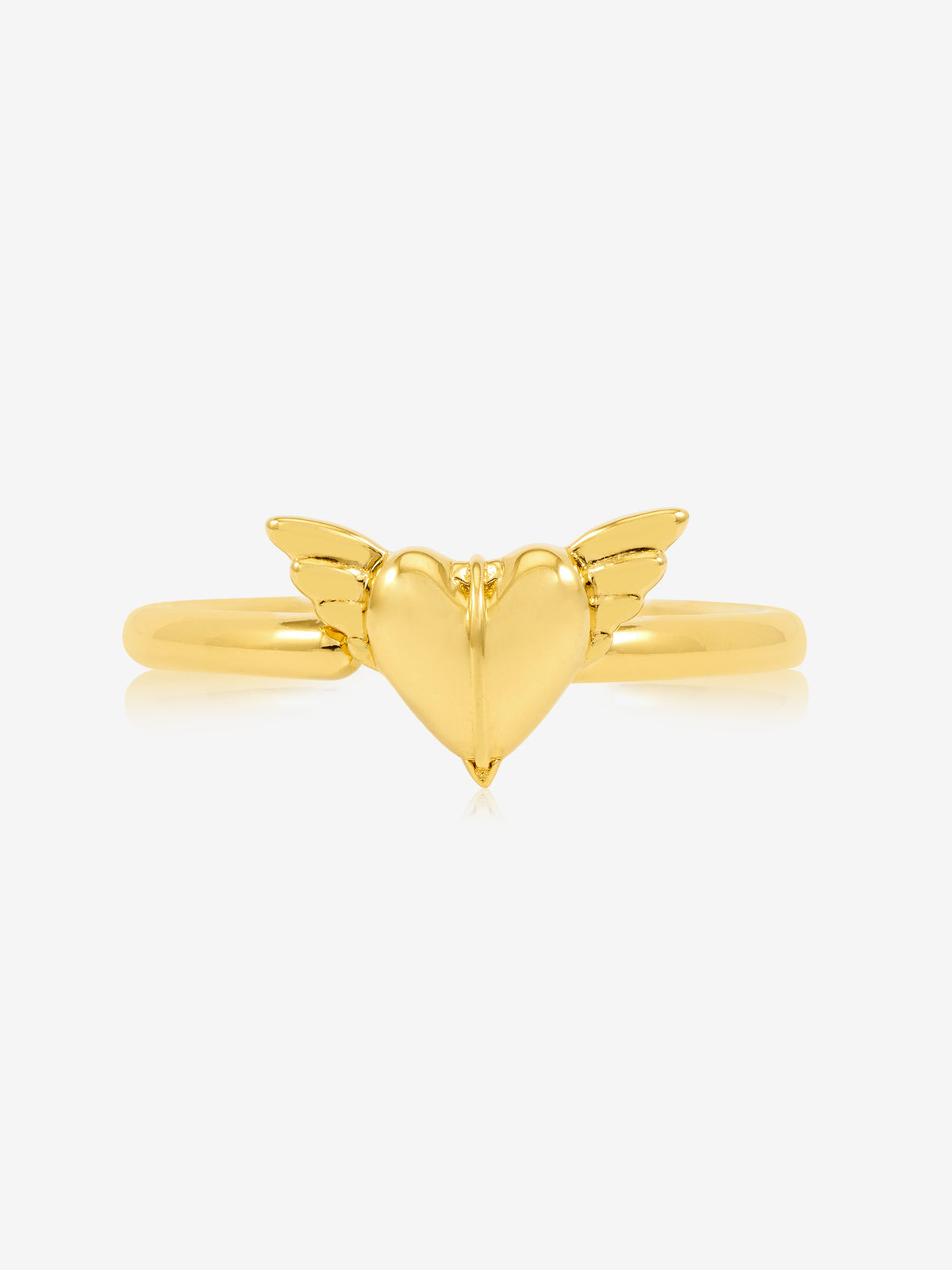 Adjustable Guardian Angel Wings Heart Ring