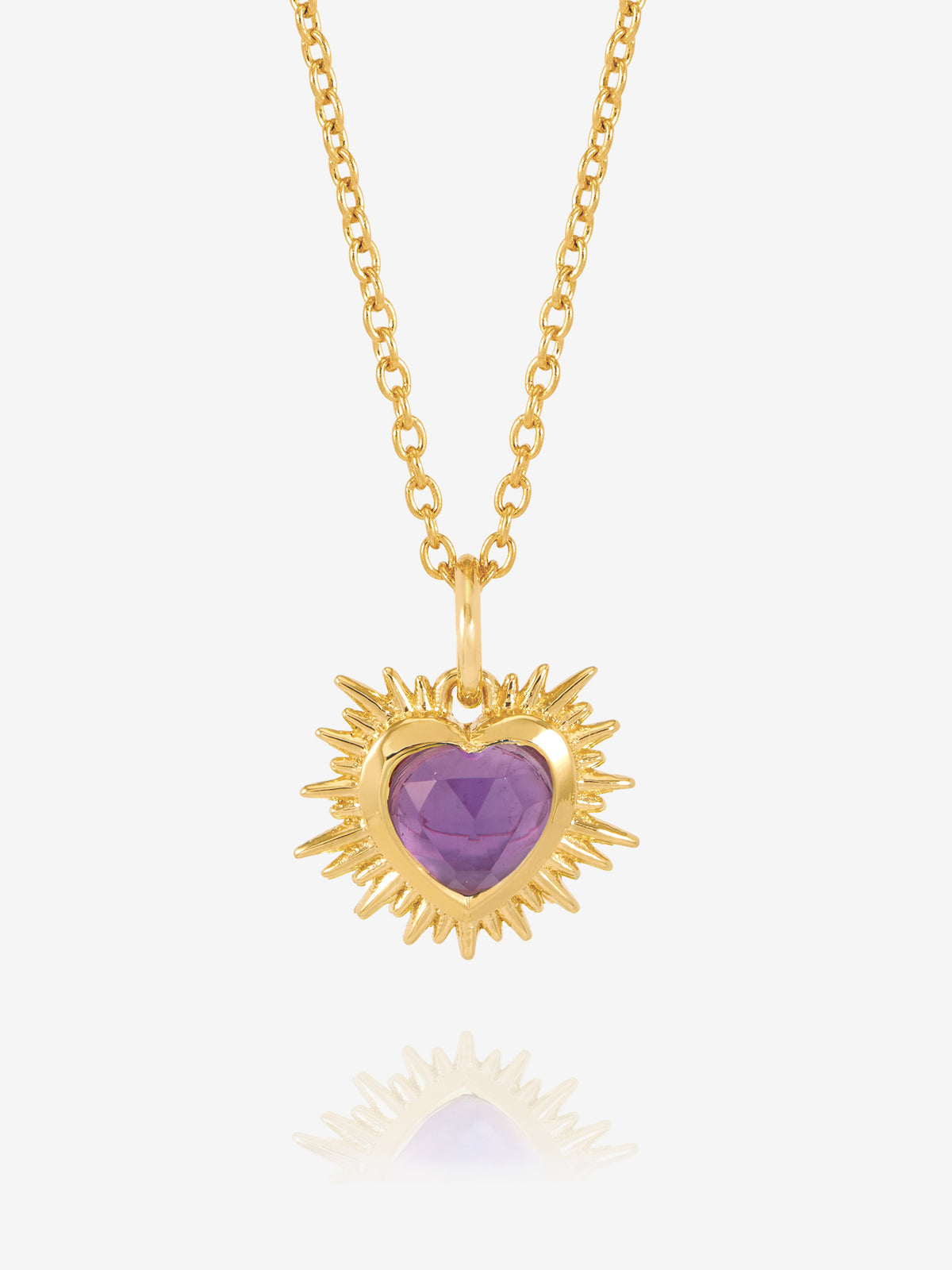 Electric Love Feburary Birthstone Heart Necklace