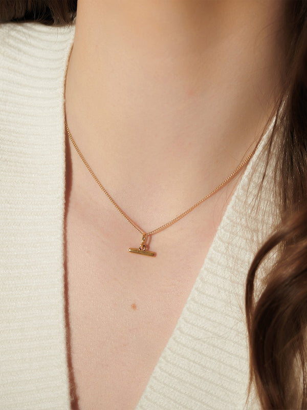 Mini T-Bar Necklace - Silver main image 1