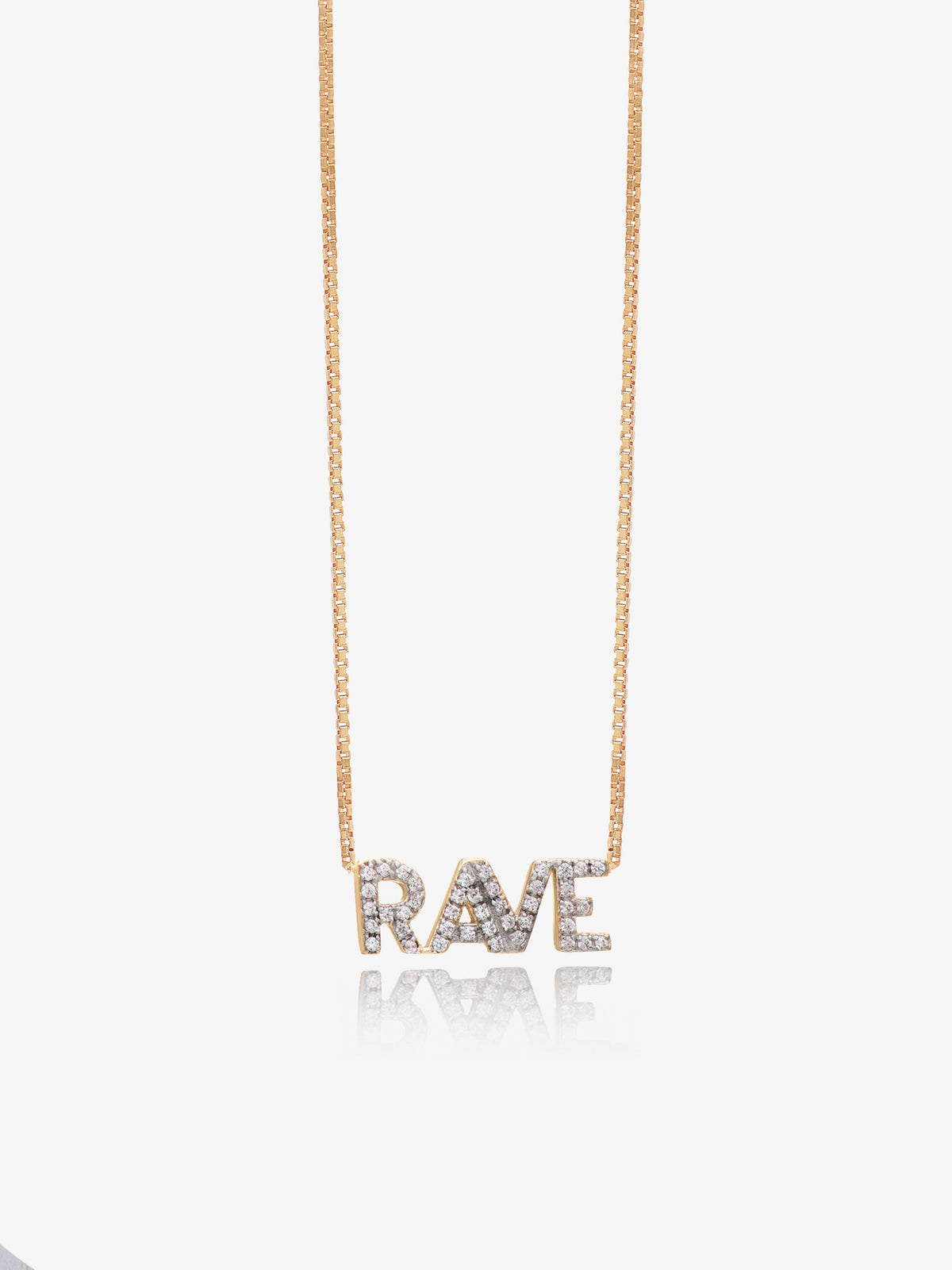 Solid Gold and Diamond Pave Mini Rave Necklace