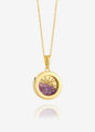 Small Deco Sun Birthstone Amulet Necklace