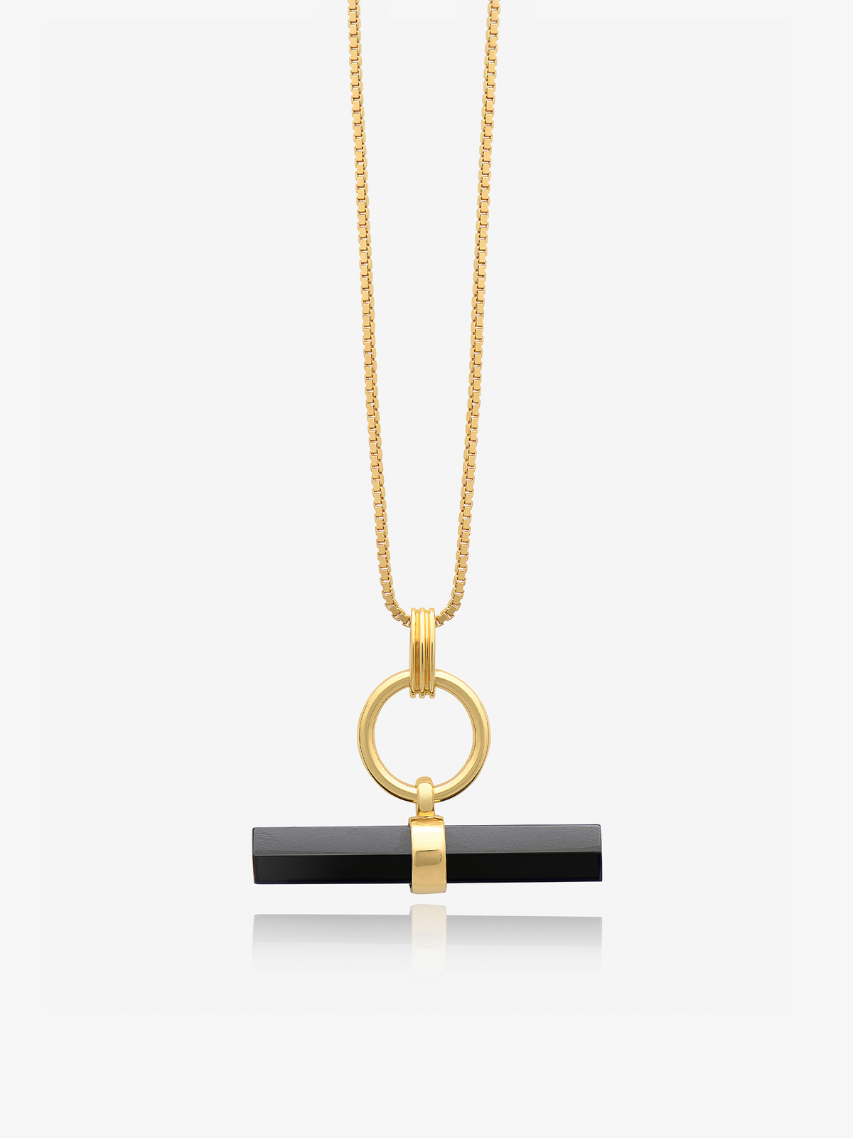 Strength T-Bar Onyx Necklace