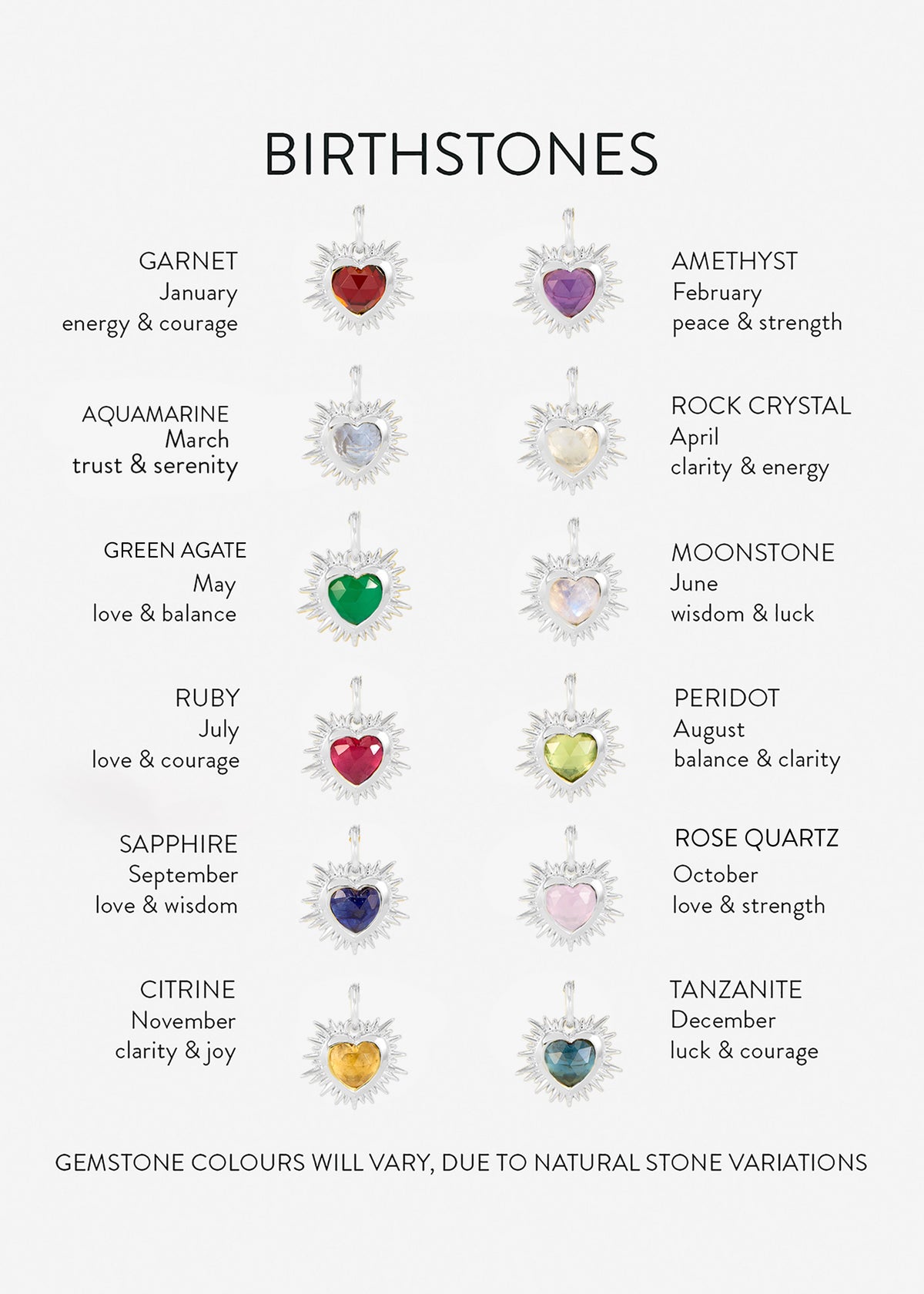 Electric Love March Birthstone Heart Necklace