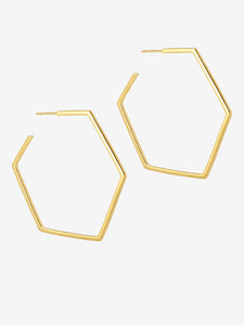 Oversized Hexagon Hoop Earrings