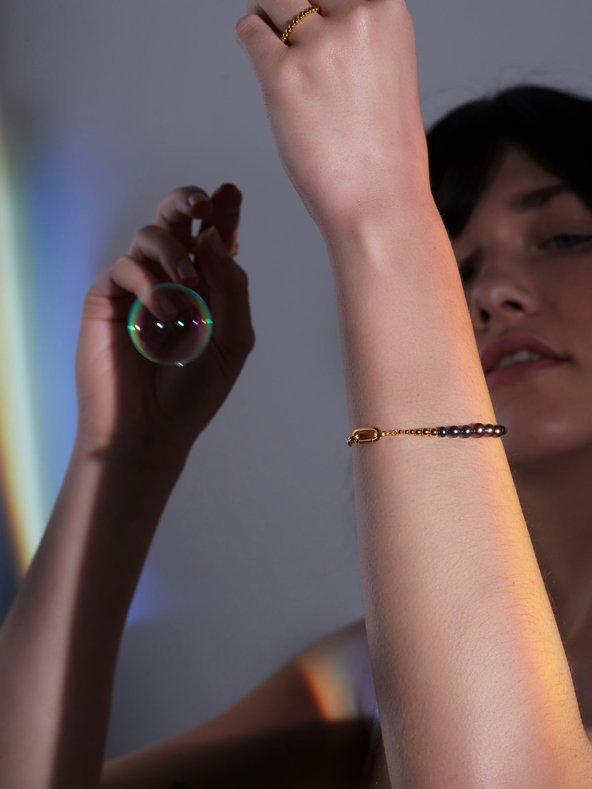 Stellar Graduated Black Pearl Bracelet