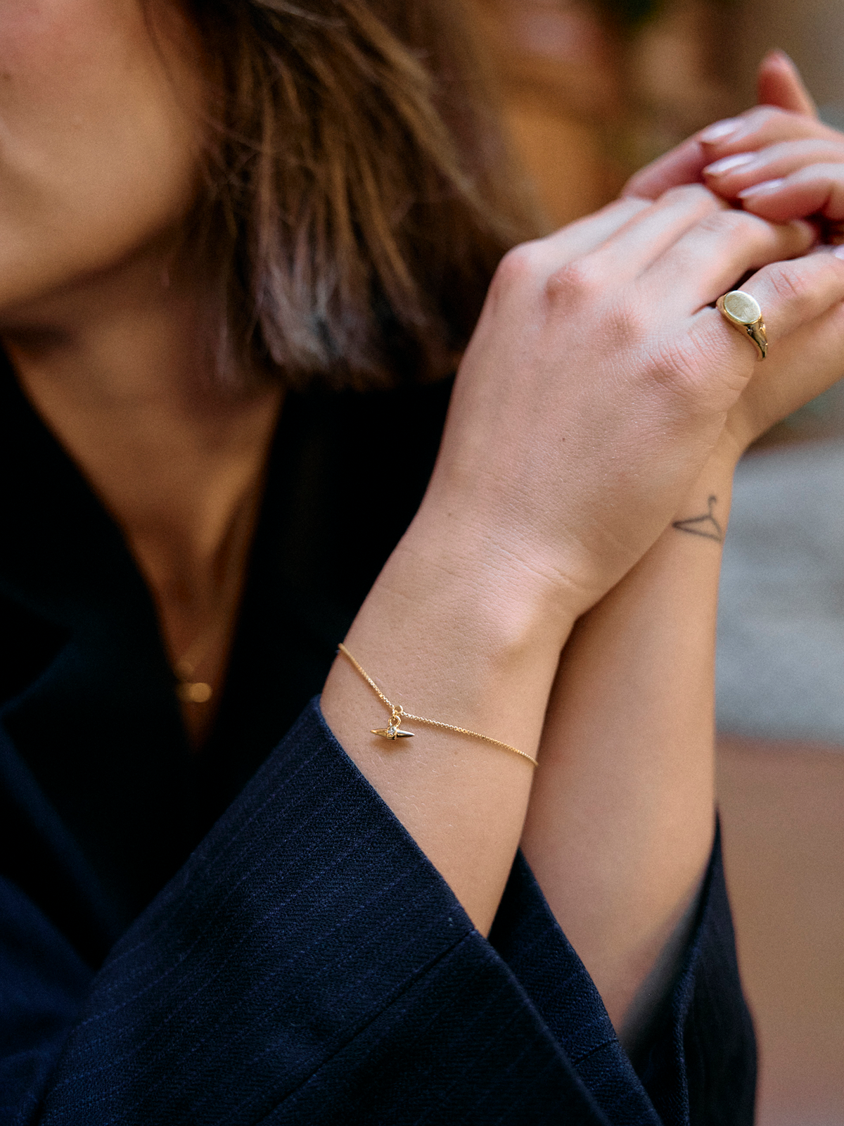 Lucky Star T-Bar Chain Bracelet