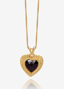 Electric Love Garnet Heart Necklace