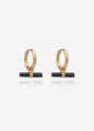 Mini Onyx T-Bar Huggie Hoop Earrings