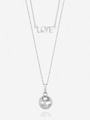 Choose Love Disco Ball and Love Necklace Layered Set