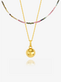 Choose Love Disco Ball and Beaded Necklace Layered Set