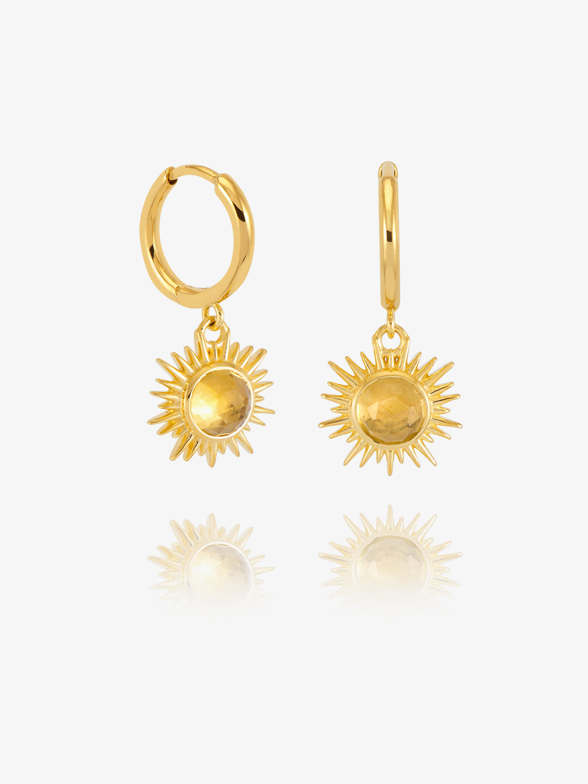 Eternal Sun Citrine Huggie Hoops and Eternal Sun Studs Earring Set