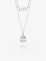 Choose Love Disco Ball and Mini Love Necklace Layered Set
