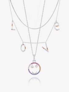 Happy Face, Love & Serpentine Layered Necklace Set