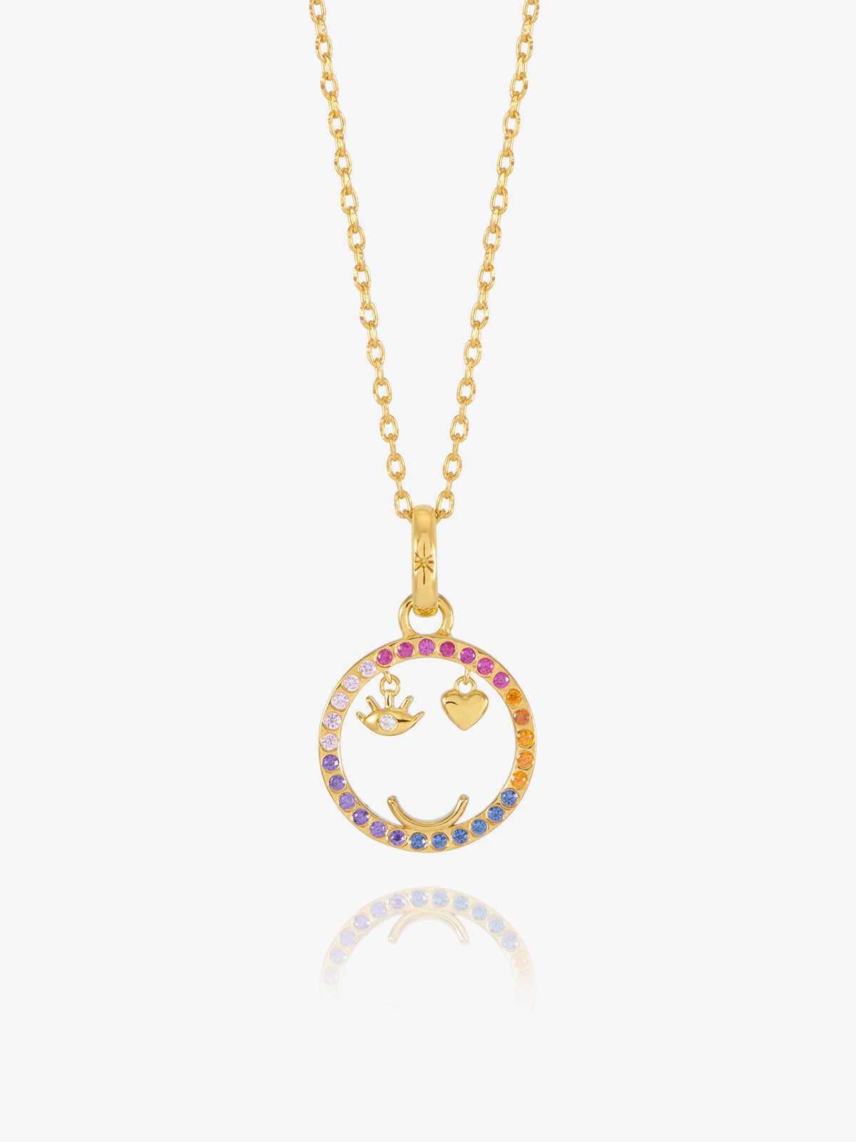 I LOVE U' HAPPY FACE NECKLACE