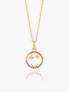 I LOVE U' HAPPY FACE NECKLACE