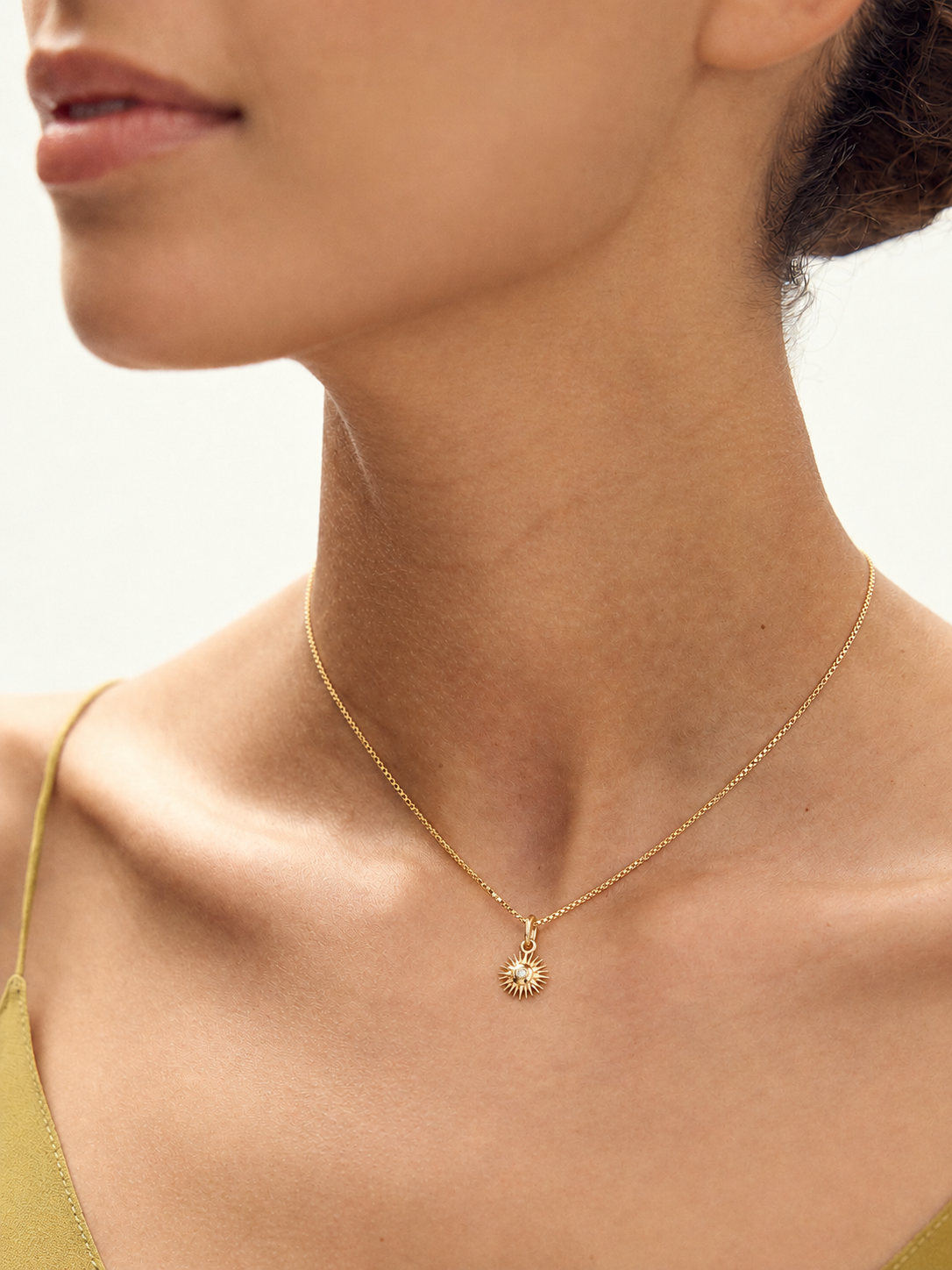 Solid Gold & Diamond Electric Goddess Necklace
