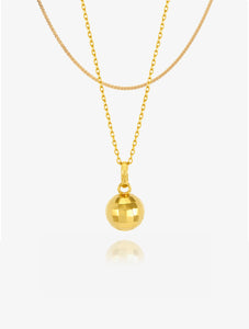 Choose Love Disco Ball Necklace Layered Set