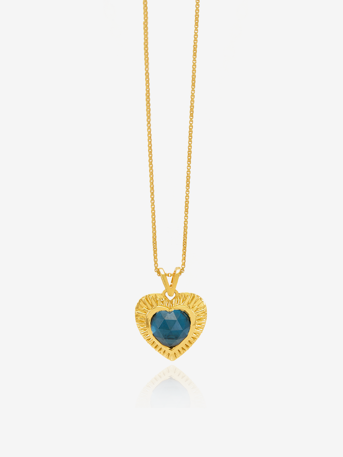 Personalised Electric Love Blue Topaz Heart Necklace