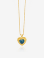 Sample Sale - Personalised Electric Love Blue Topaz Heart Necklace