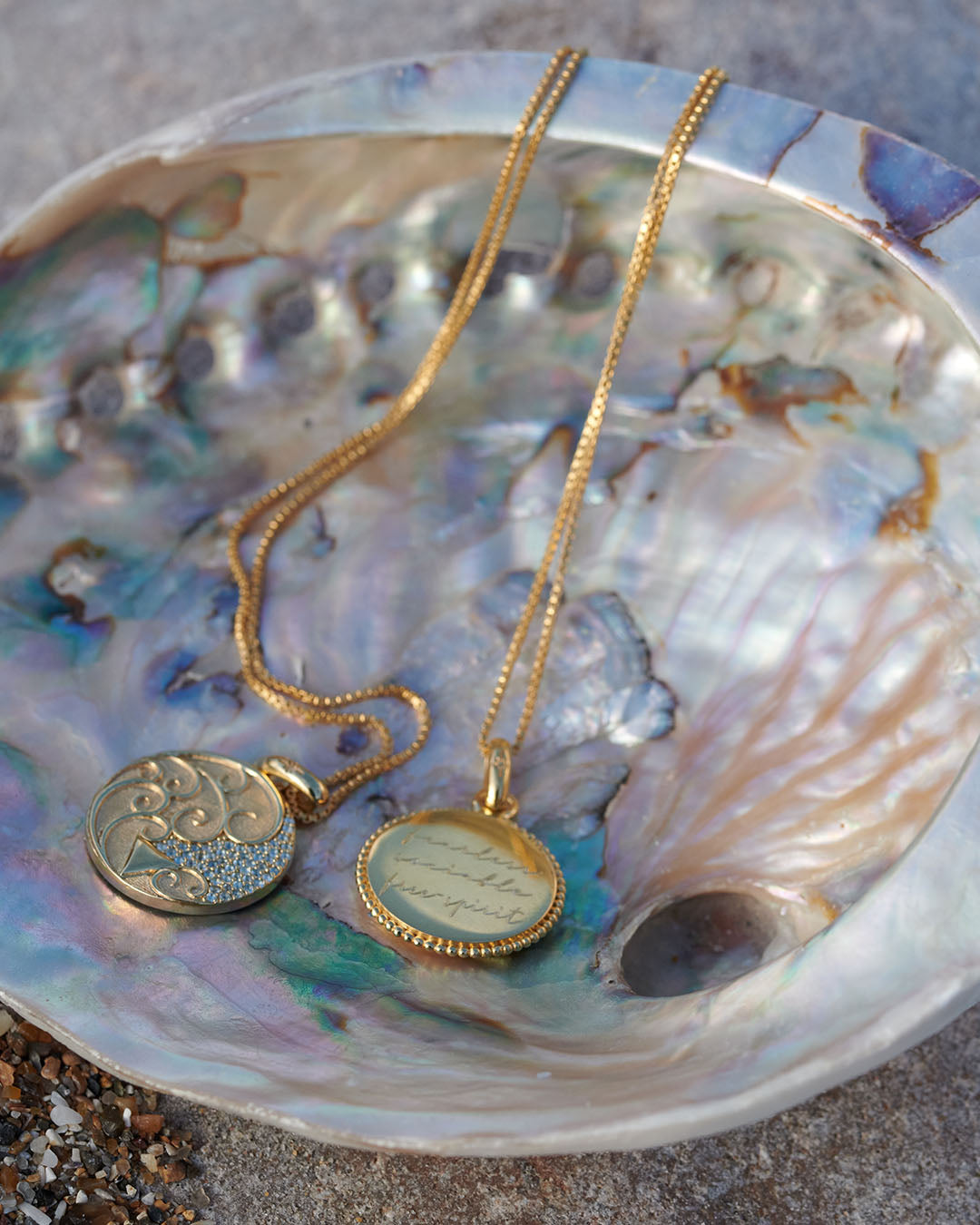 Elements Water Art Coin Necklace