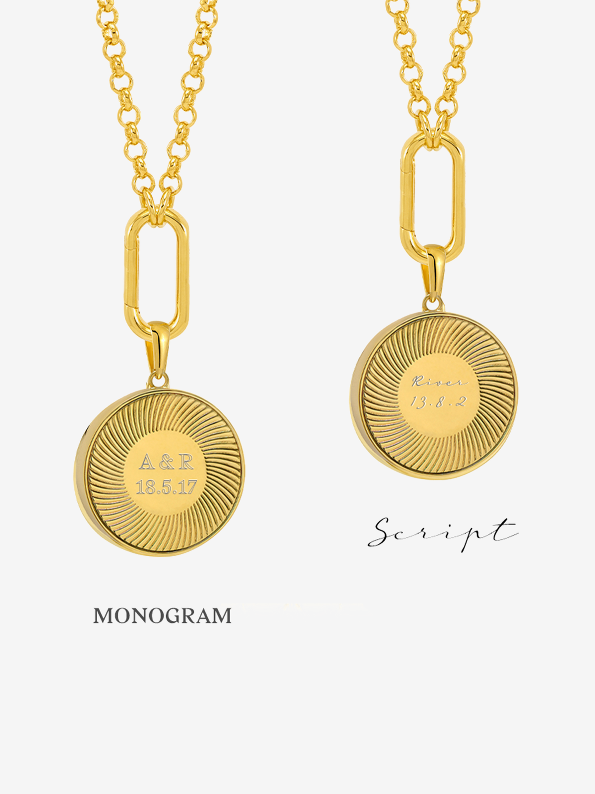 Personalised Mixed Birthstone Hardware Deco Sun Amulet Necklace