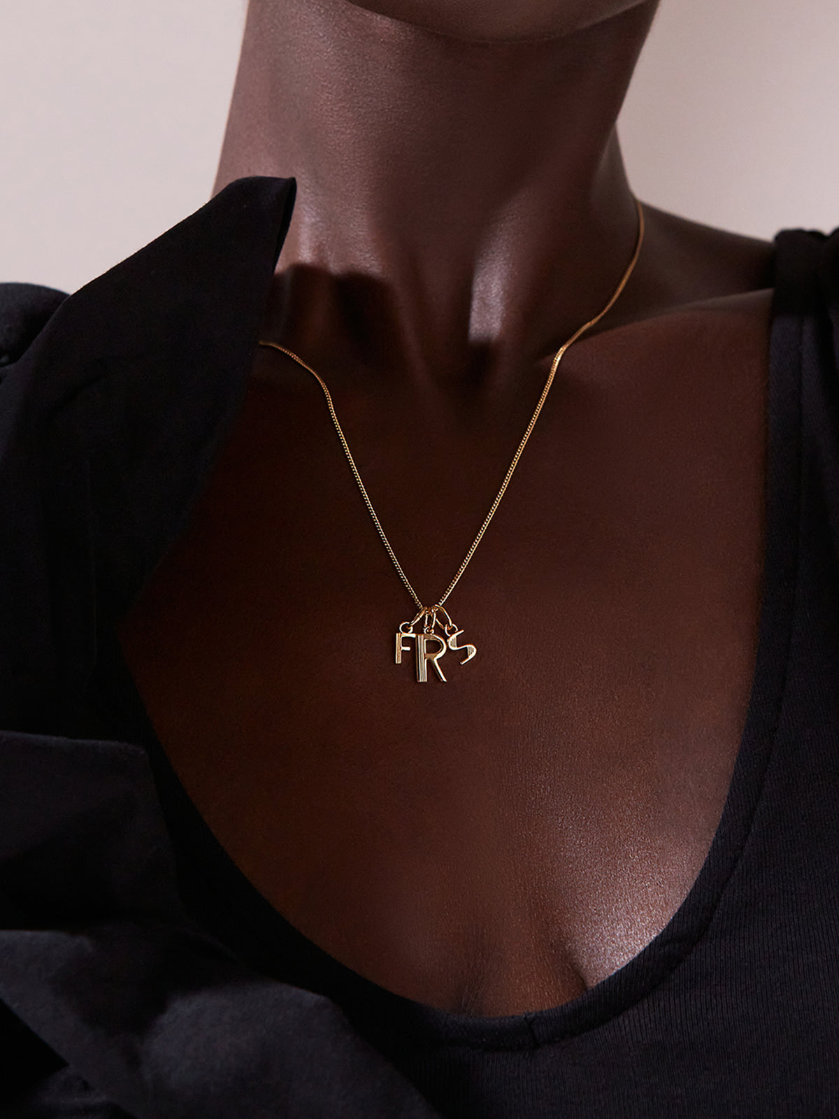 Art Deco Family Initials Necklace