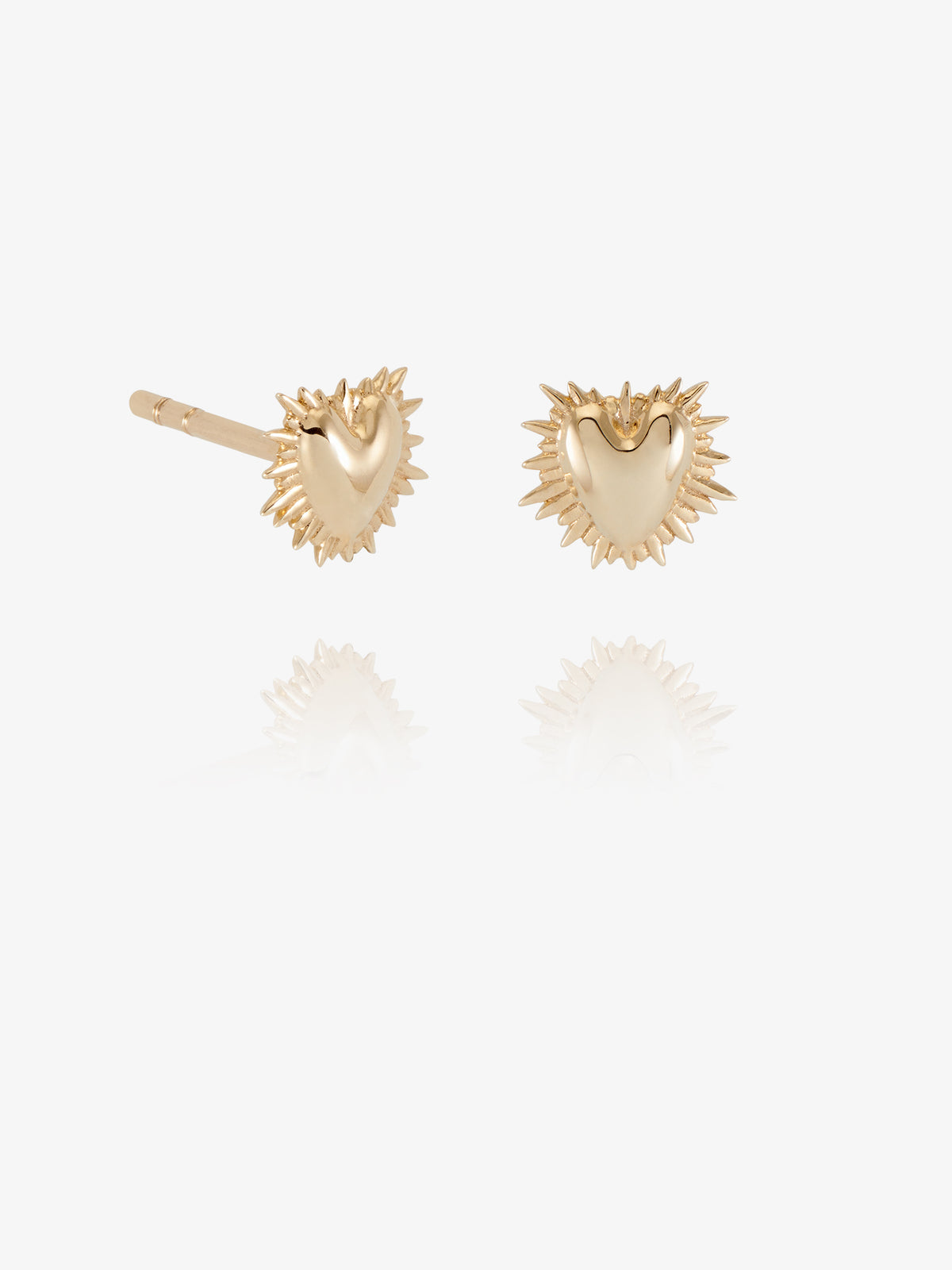 Solid Gold and Diamond Electric Deco Heart Earrings