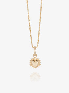 Solid Gold and Diamond Electric Deco Heart Necklace