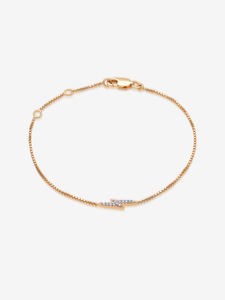 Solid Gold and Diamond Lightning Bolt Bracelet