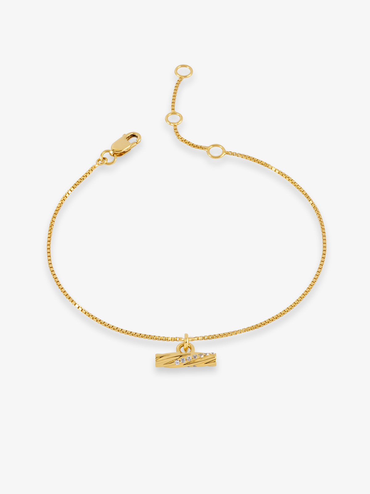White Sapphire Twisted T-Bar Chain Bracelet