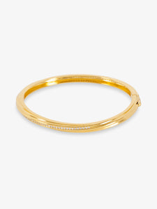 White Sapphire Twisted Hinged Bangle