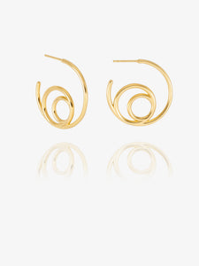 Medium Swirl Hoop Earrings