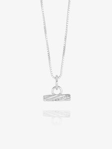 Mini White Sapphire Twisted T-Bar Necklace