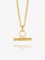 Chunky White Sapphire Twisted T-Bar Necklace