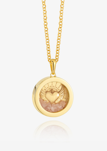 Guardian Angel Rose Quartz Amulet Necklace