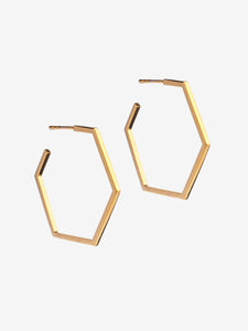 Large Hexagon Hoop Earrings