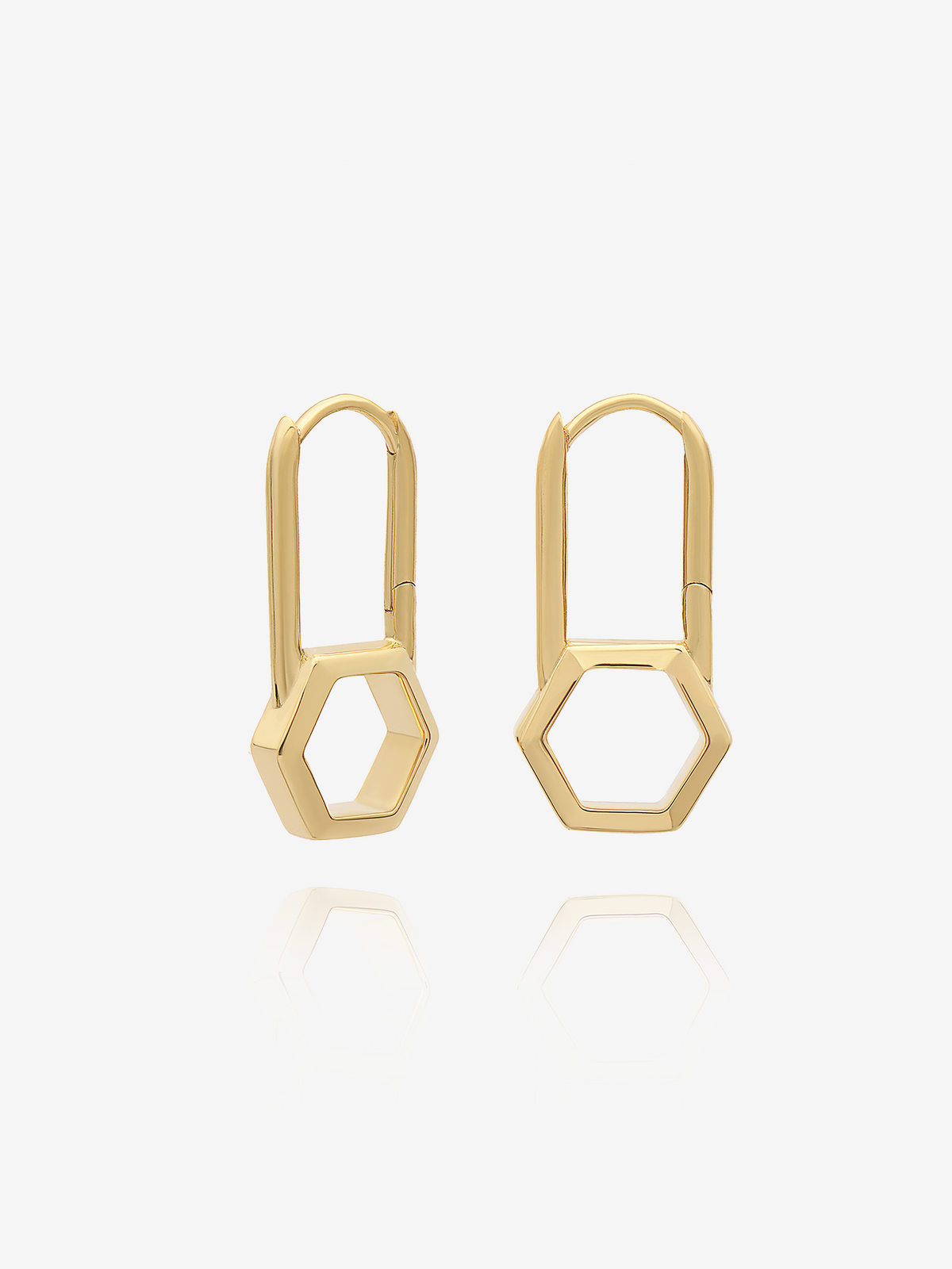 Hexagon Padlock Hoop Earrings