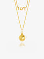Choose Love Disco Ball and Mini Love Necklace Layered Set