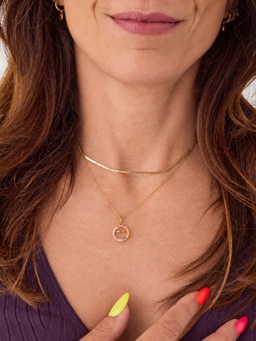 I Love U Happy Face Necklace