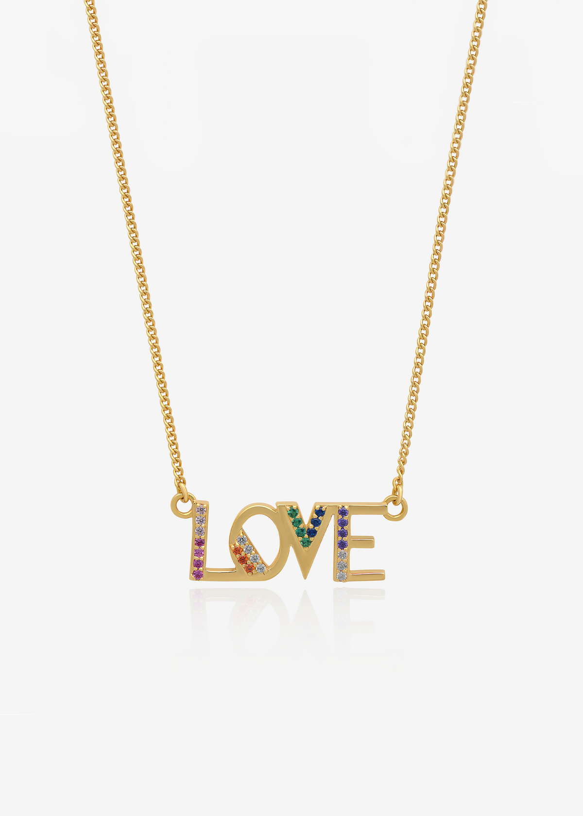 Dawn O'Porter X RJ for Choose Love Rainbow Pave Necklace