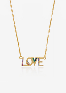 Dawn O'Porter X RJ for Choose Love Rainbow Pave Necklace