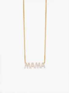 Solid Gold and Diamond Mama Necklace