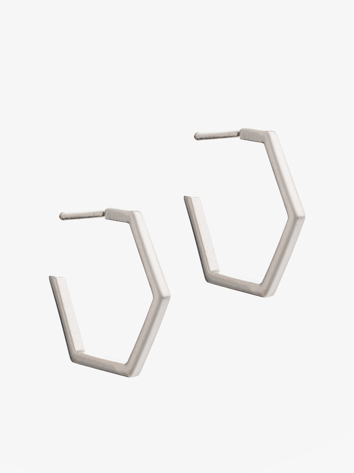 Medium Hexagon Hoop Earrings