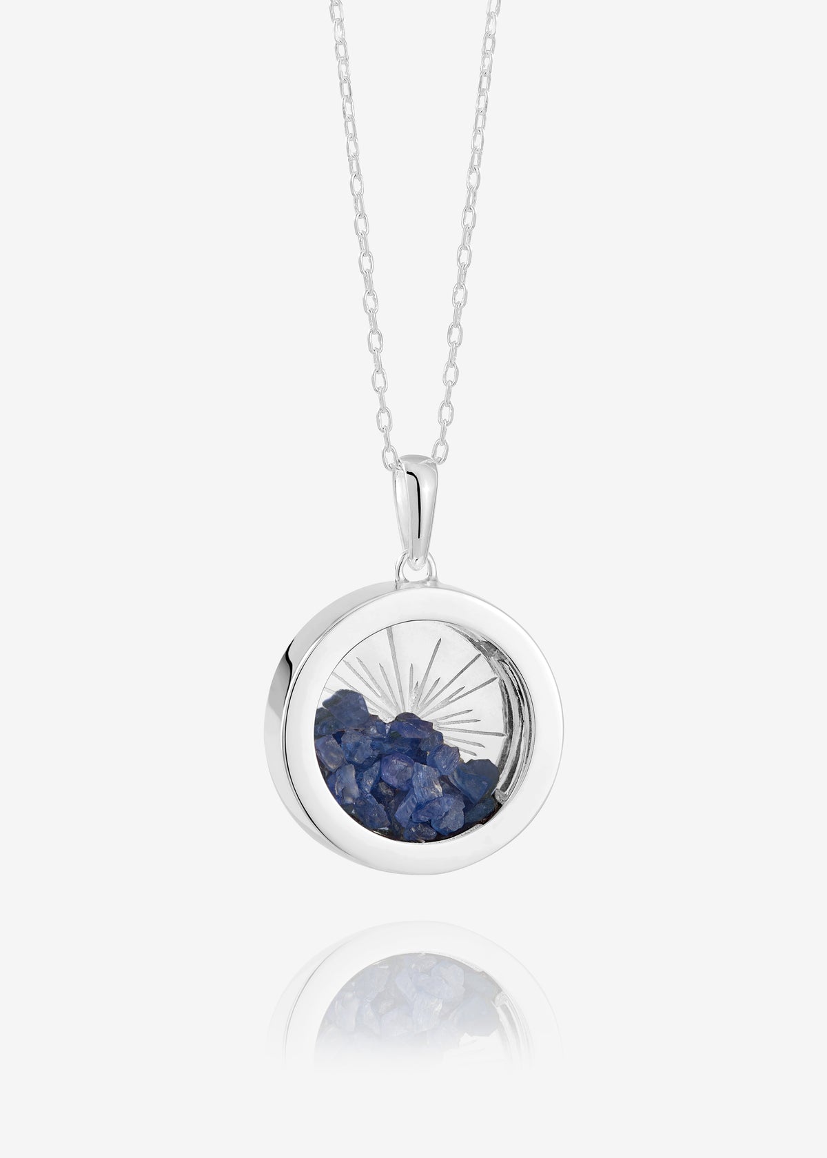 Medium Deco Sun Birthstone Amulet Necklace