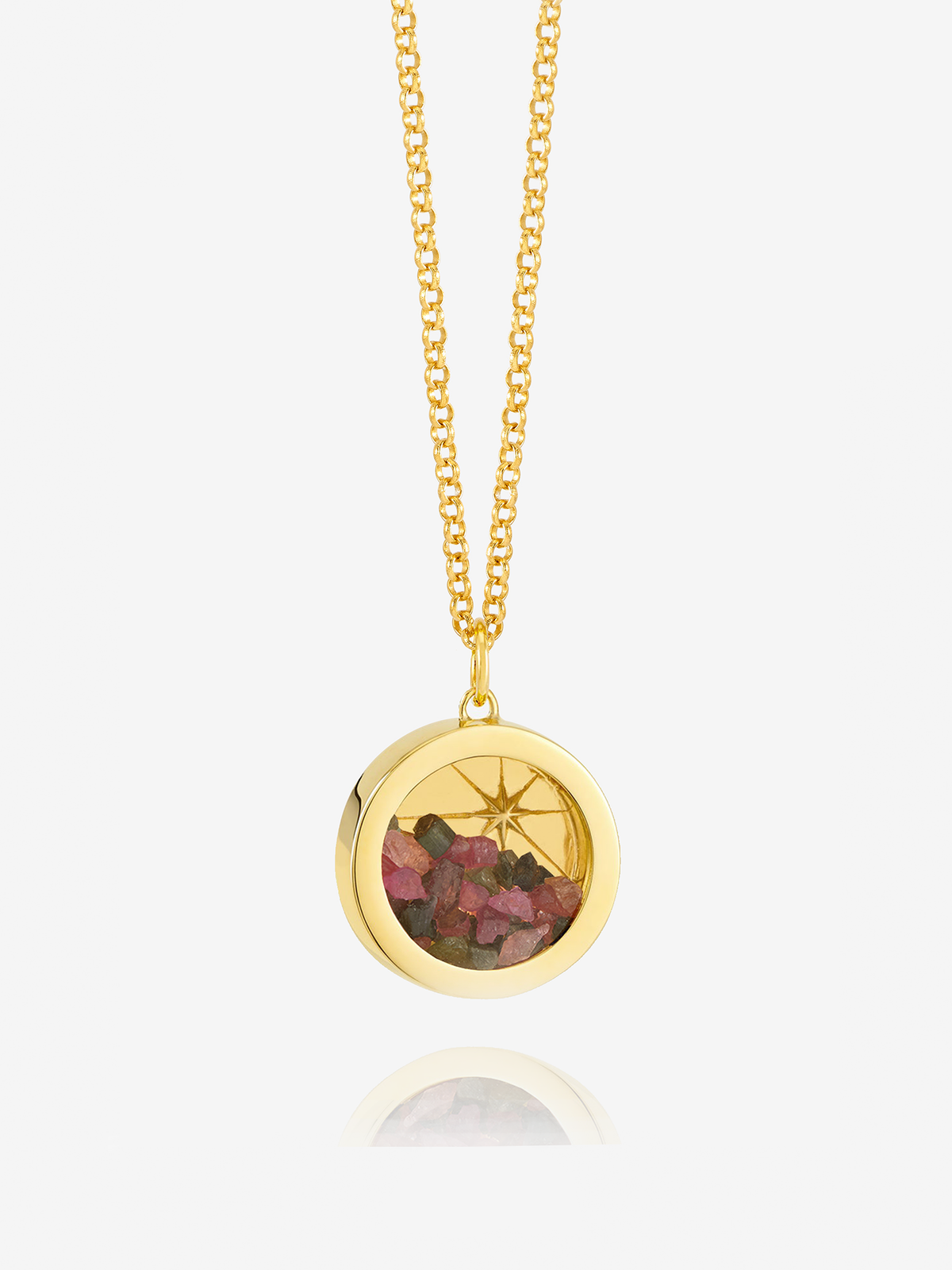 Medium North Star Mixed Birthstone Amulet Necklace