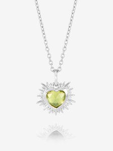 Electric Love August Birthstone Heart Necklace