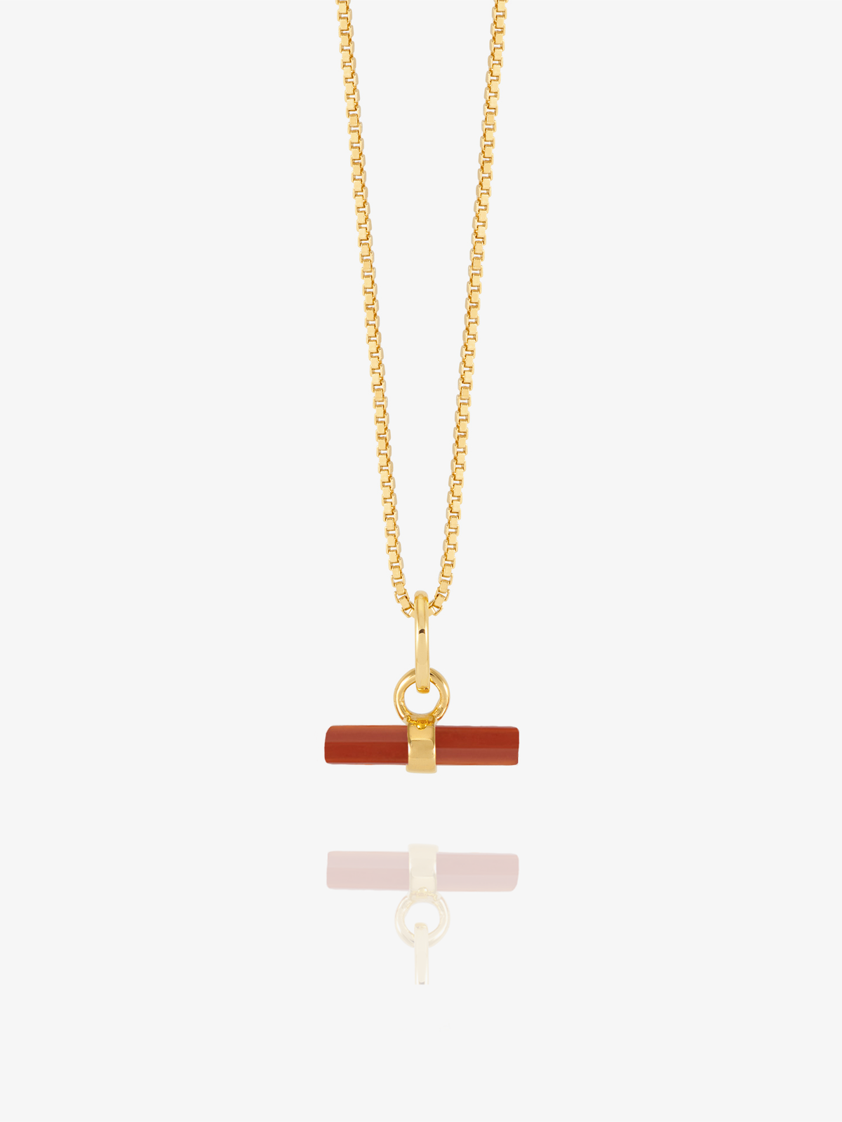 Mini Vitality Carnelian T-Bar Necklace