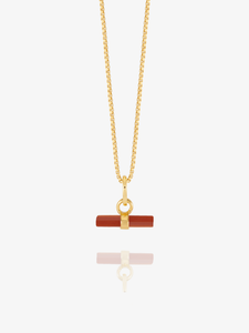 Mini Vitality Carnelian T-Bar Necklace