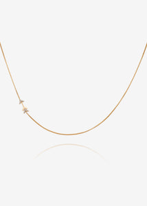 Solid Gold and Diamond Mini Arrow Necklace