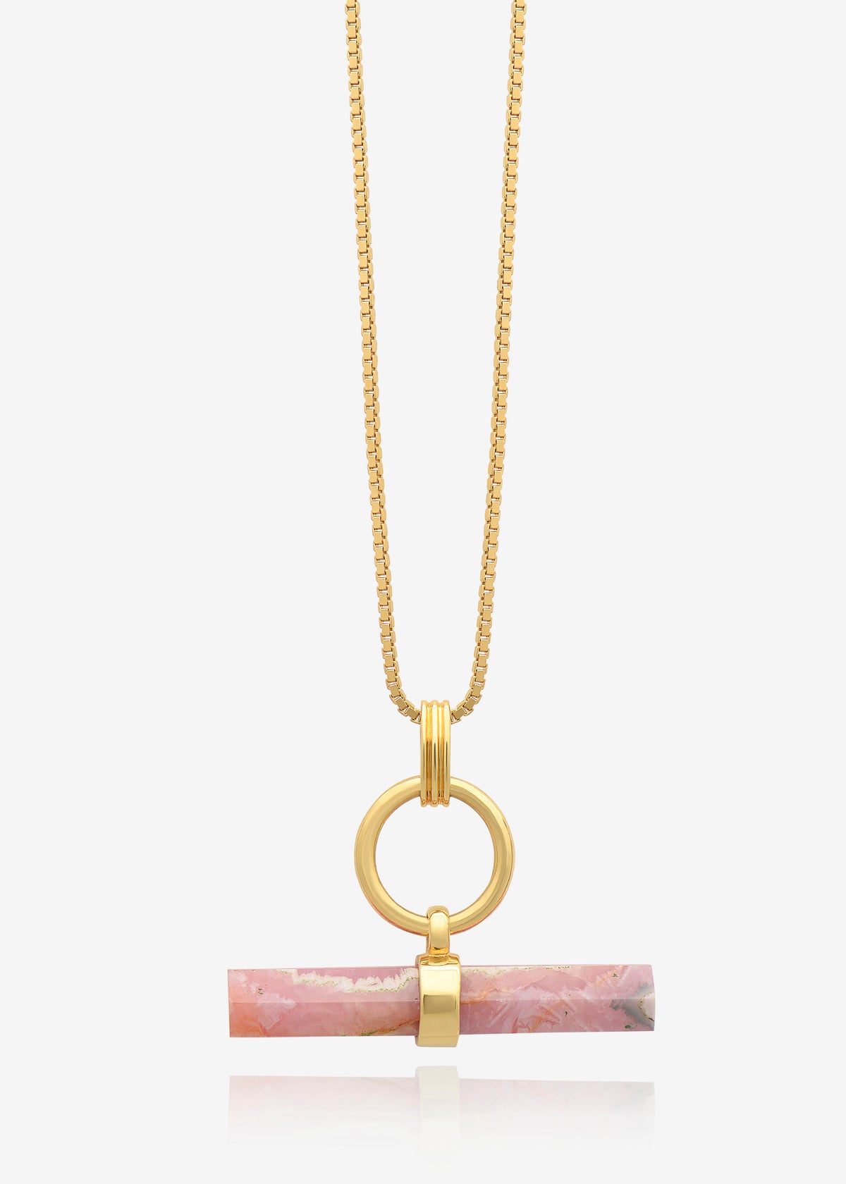 Styled Rose T-bar and Rock &#39;n&#39; Rolo Chain Layered Necklace Set